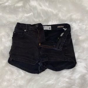 GARAGE Black high waist stretchy denim shorts